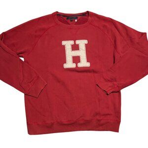 Vintage 90s Tommy Hilfiger Red Crewneck Sweatshirt "H" Logo Size XL